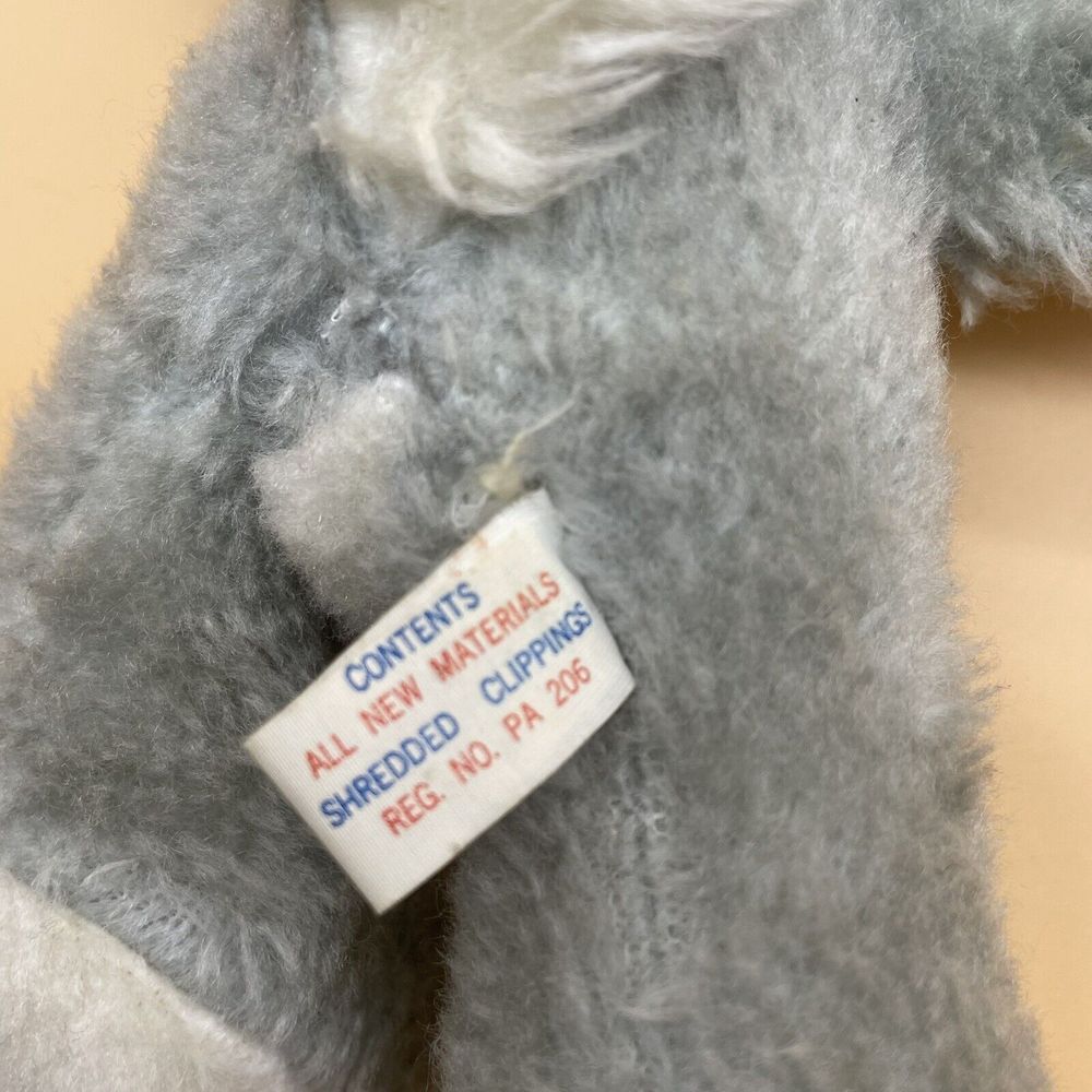 Vintage Plush Bunny Rabbit Grey Superior Toy & Novelty Co. 10" KCMO - Picture 4 of 6